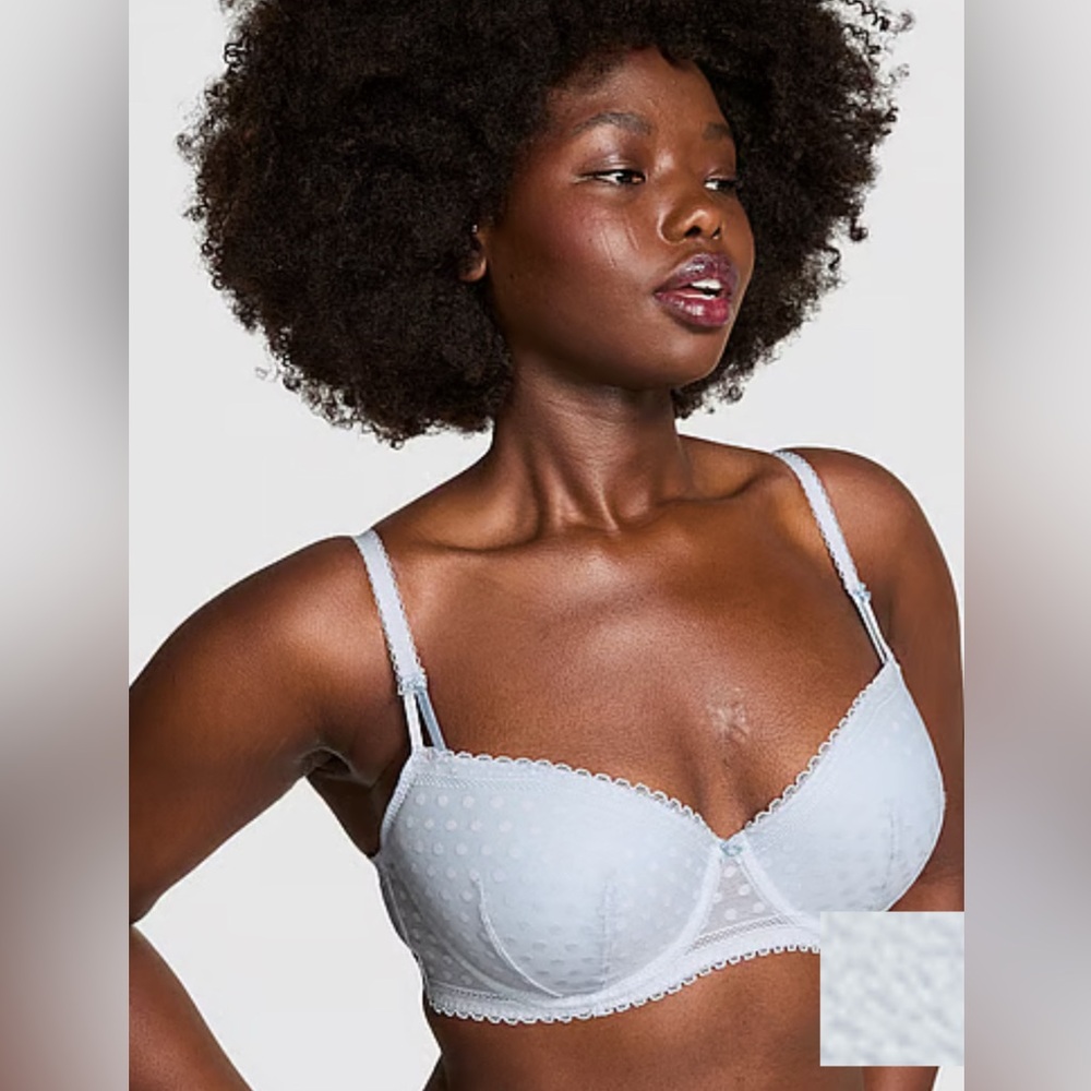 NWT VS Pink Wink Polka Dot Push-Up Balconette Bra